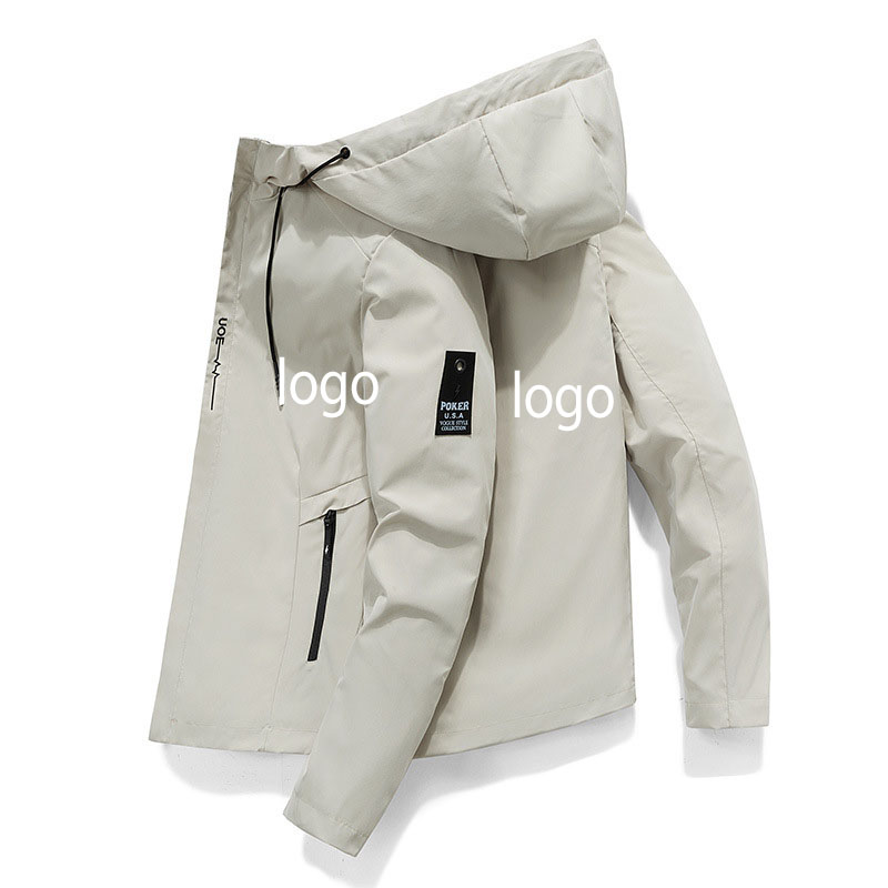 Designer jacket men's jacket supports customized logo and pattern new casual hooded youth men's top trendy pure cotton plus size
