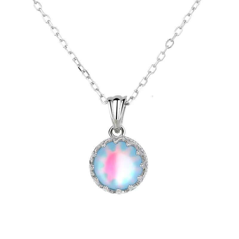 Crown Moonstone Necklace for Women Collarbone Chain Niche Design Sense Light Pendant Simple Fashion Jewelry