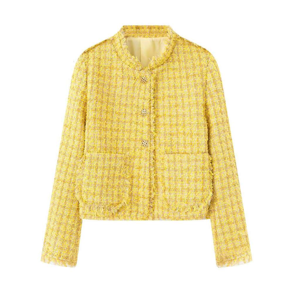 DHEssentials 2025 New Fashionable Elegant Women's Tassel Chanel Style Thin Coat