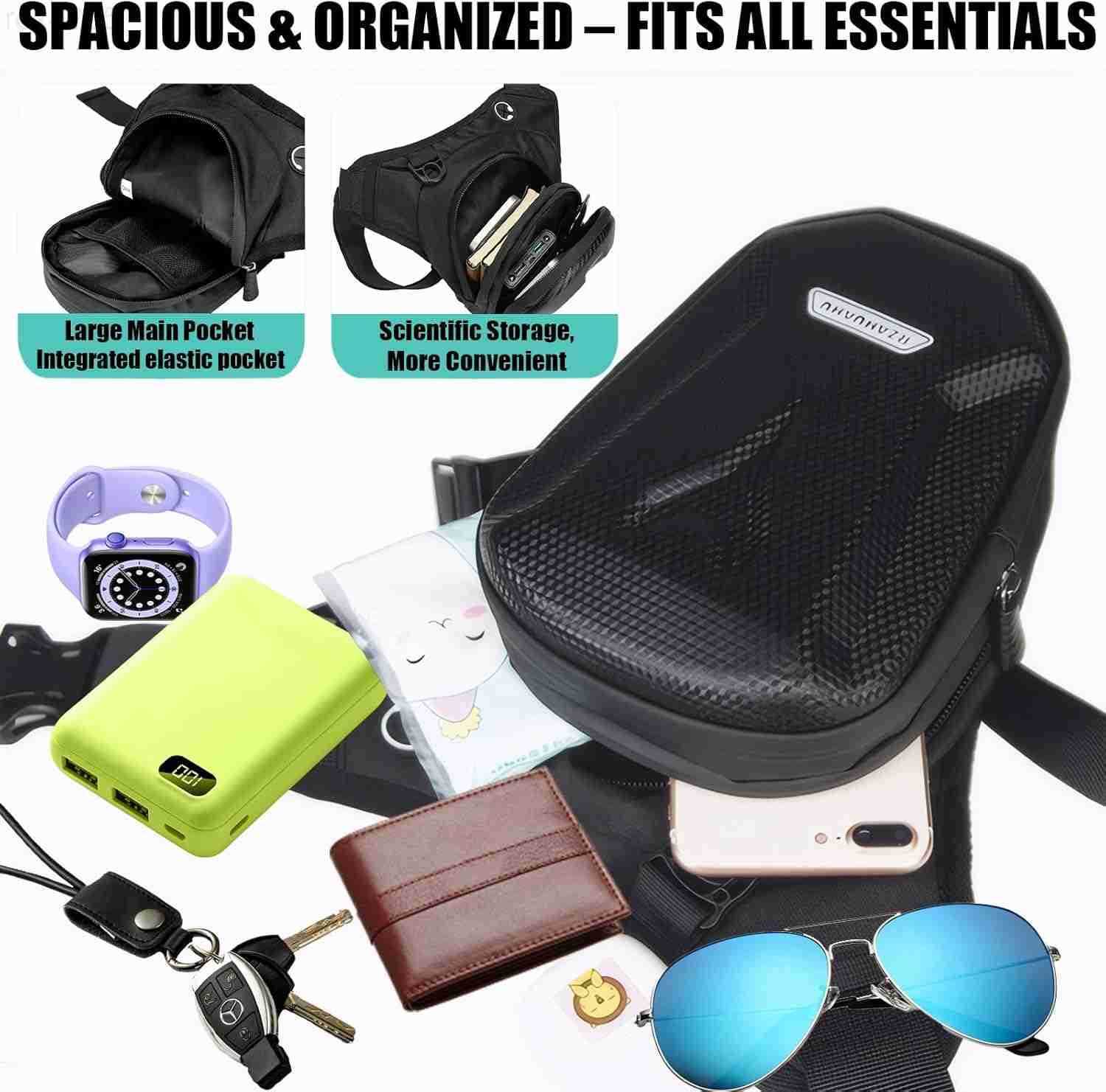 Leg Bag Thigh Bag for Riding Drop Leg Pouch for Men Womenwith Removable Straps Waterproof Fanny Pack Phone PurseTravel Hiking Cycling OutdoorBlackW250