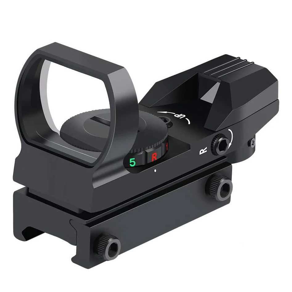 Red Green Dot Gun Sight Scope Reflex Sight 4 Adjustable Reticles Holographic Optic with 20mm Rail Mount C250912