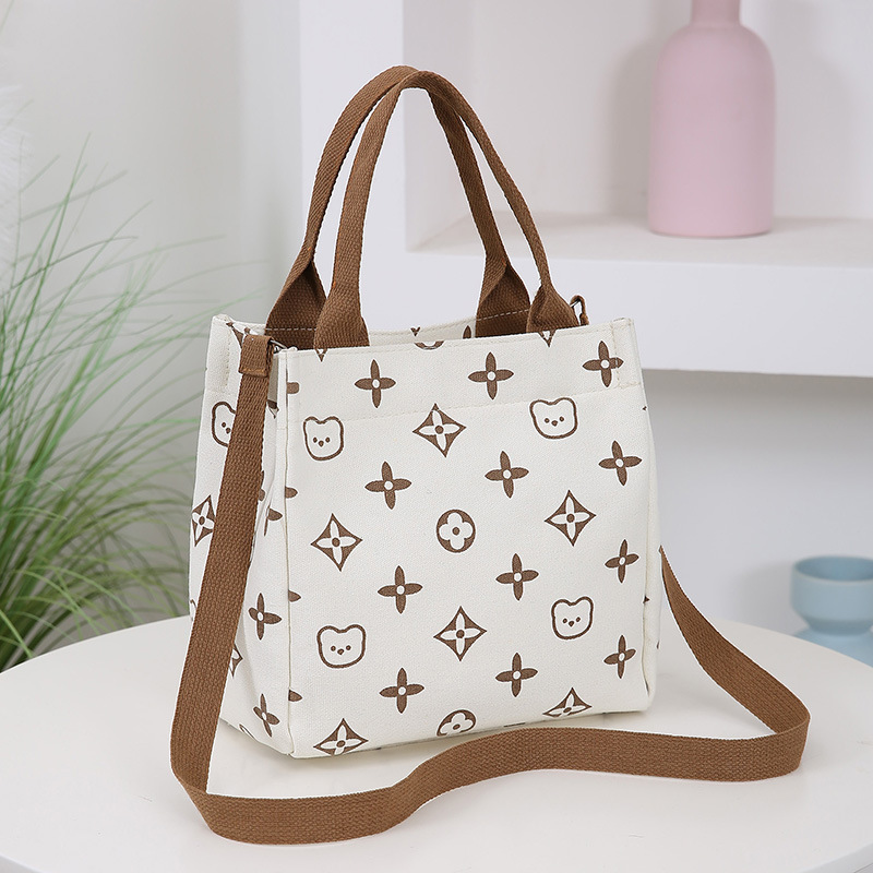 New Canvas Single Shoulder Designer Bag Handbag Fashion Lunch Luxury Bag Box Free Shipping Mommy Bag Simple Compact D Handheld Bag Commuter Bento Bag