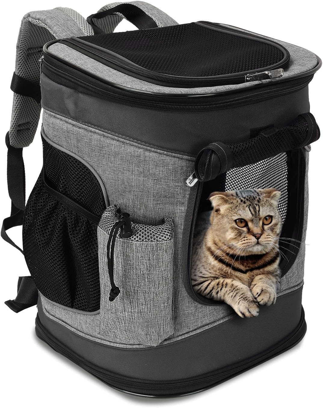 Planet Pet Carrier Backpack for Cats Dogs Breathable Pet Backpack with 4 Mesh Window Portable Pet Carrier for CampingW250912