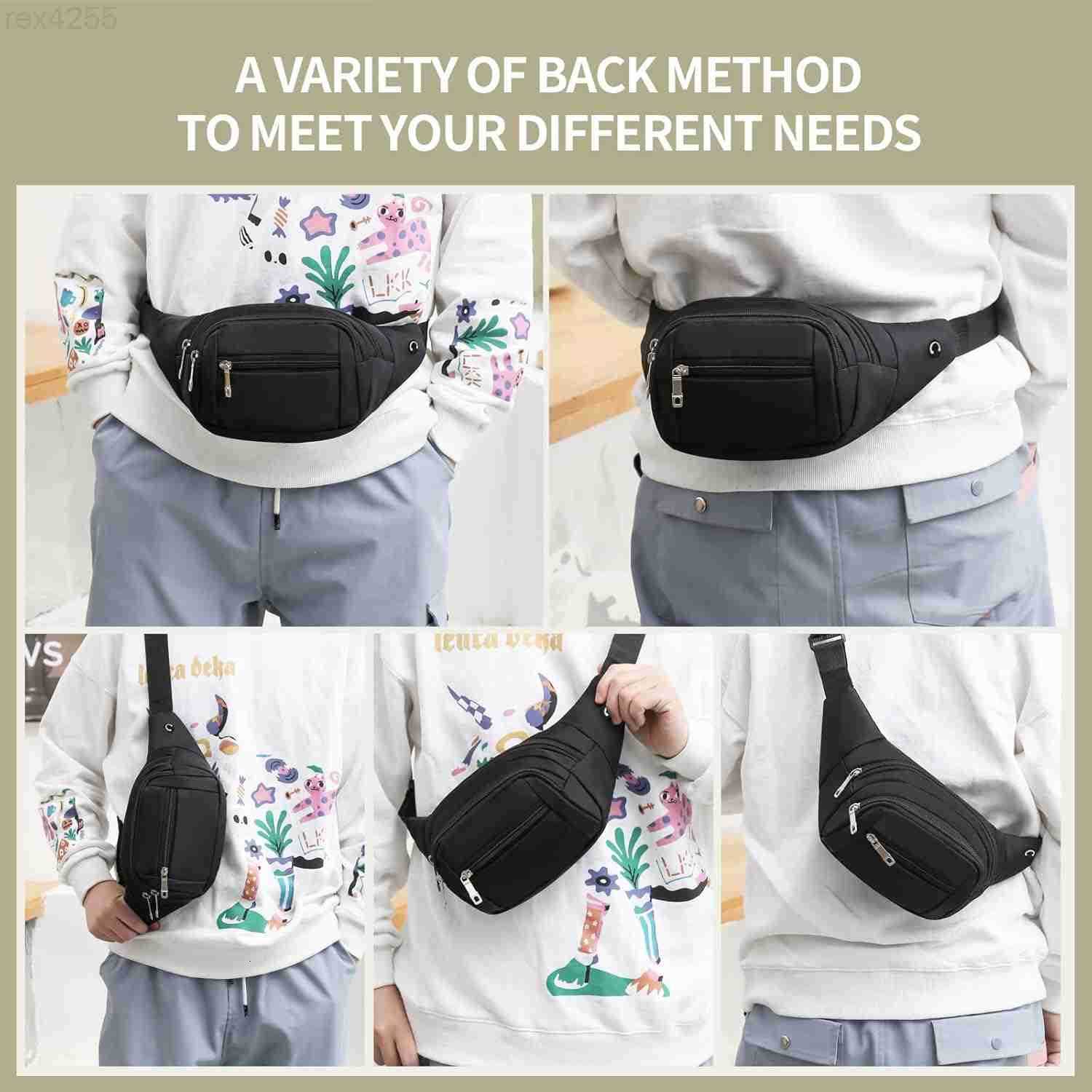 Crossbody Fanny Pack for MenWomenLarge Waist Bag Hip Bum Bag with Adjustable Strap for Outdoors Workout Traveling Casual Running Hiking CyclingW250911