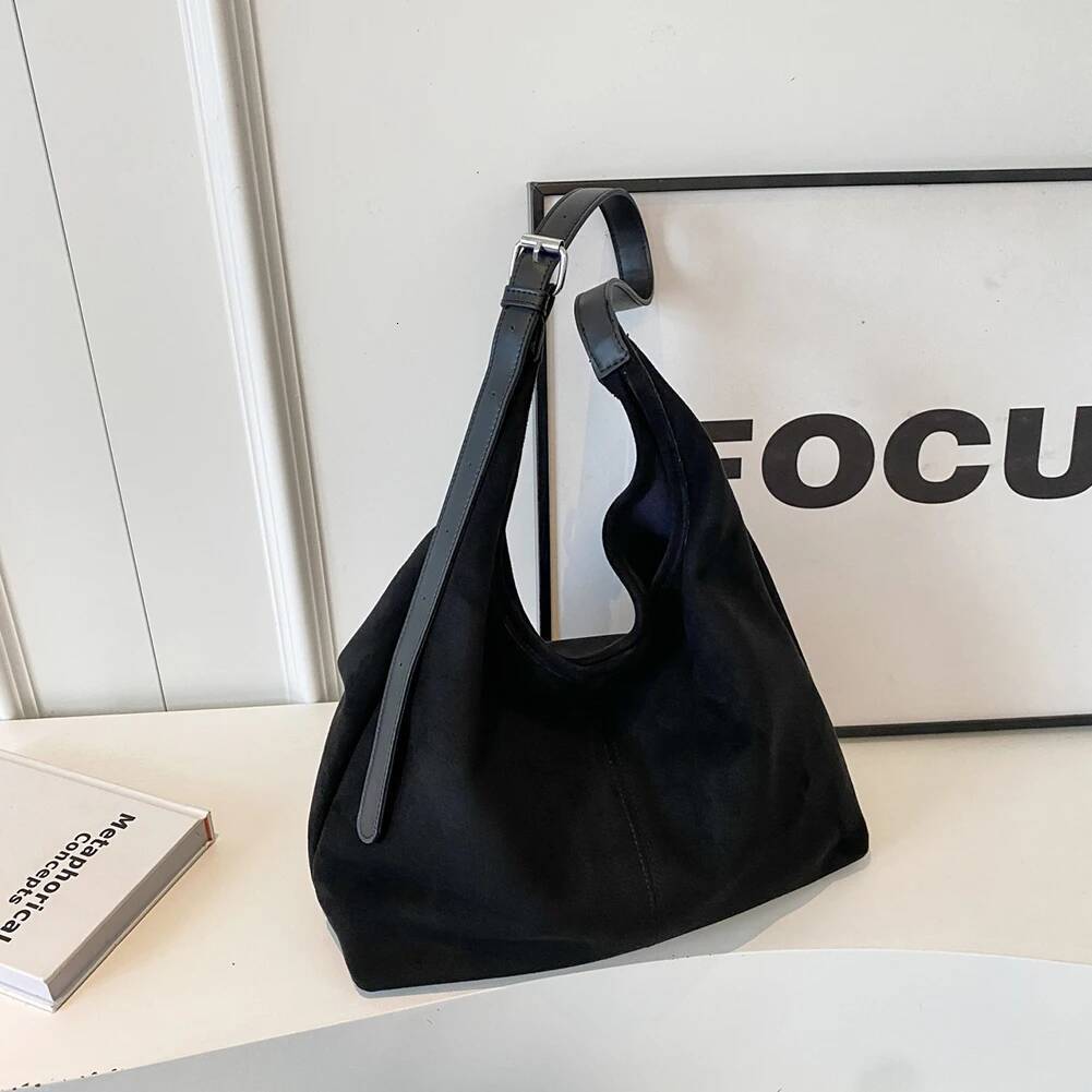 Women's Suede Shoulder Bag Handbag Large Capacity Women's Crossbody Bag Solid Color Casual Handbag Commuting Bag Trendy Fashion Designer Bag