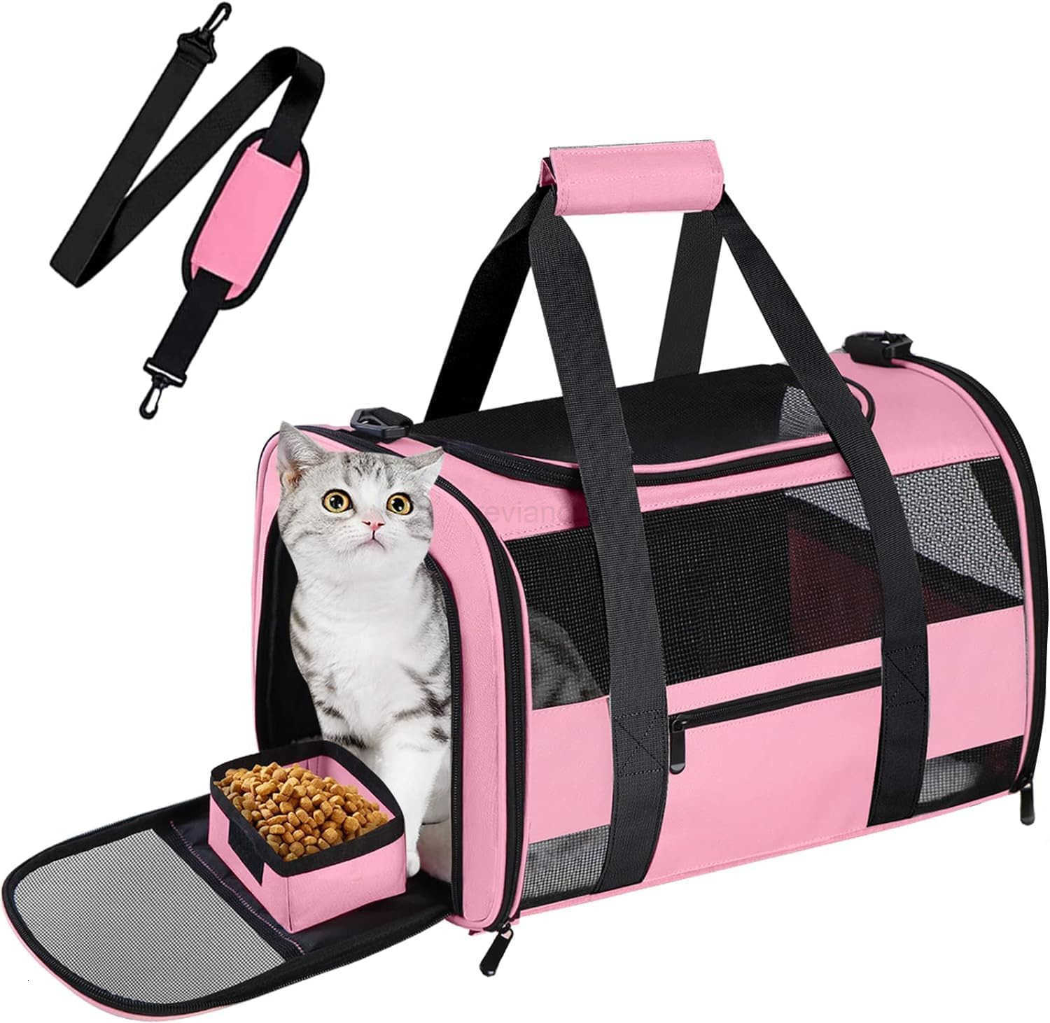 Cat Carrier Pet Carrier for Small Dogs Cats Puppies Under 15 Lbs TSA Airline Approved Carrier Bag Soft Sided Dog Travel Carriers Cat Carriers with Ref
