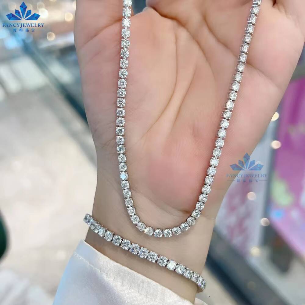 Real Gold Cvd HPHT Lab Grown Diamond Tennis Bracelet Bangle 10K 14K White Gold 2mm 3mm 4mm for Women