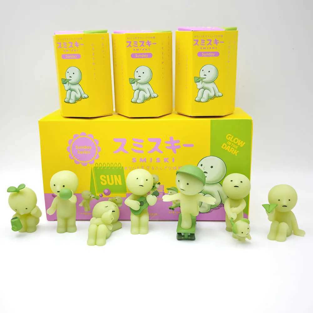 New Smiski Blind box toys Sunday series anime action figure Kawaii luminous model ornaments collection birthday Christmas Gift W250912