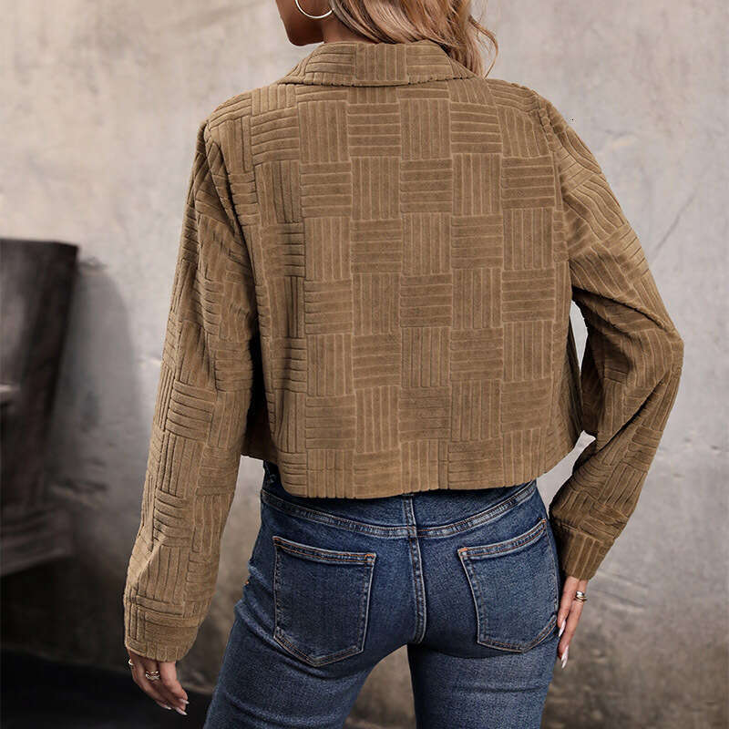 Autumn New Women's Corduroy Solid Color Clothing Jacket