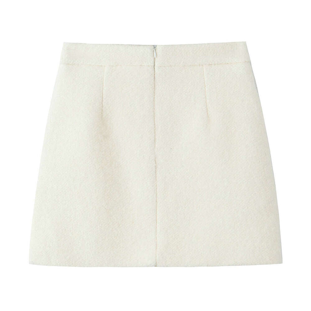 DHEssentials 2025 Summer New Style Chanel-inspired Single-breasted Decorative Camisole + High-waisted Elegant Midi Skirt Set