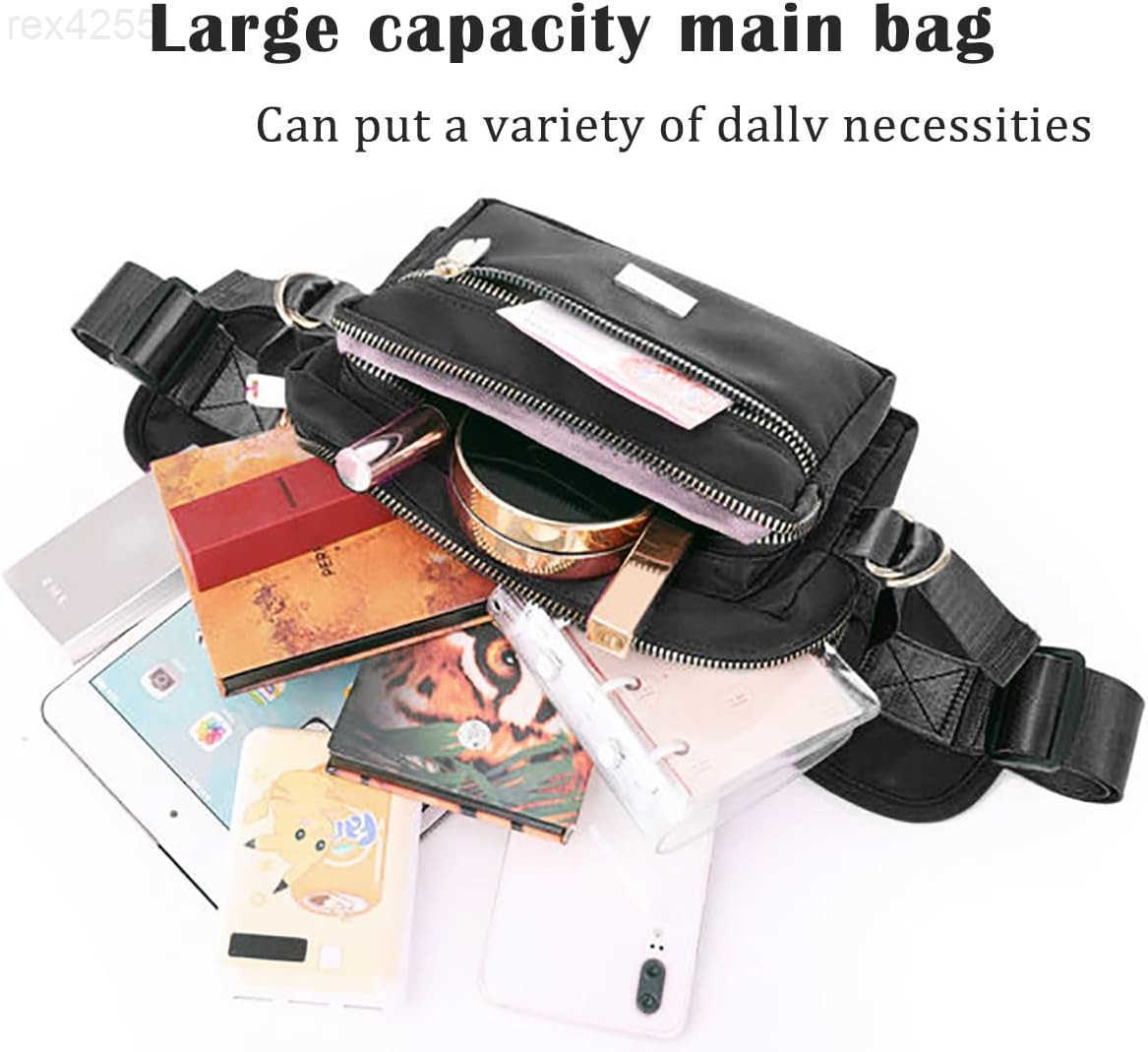 Large Fashion Fanny Pack for Men Women Waist Bag for Waterproof Hiking Running Biking Gym Outdoor Sports Travel Belt Bag BlackW250912