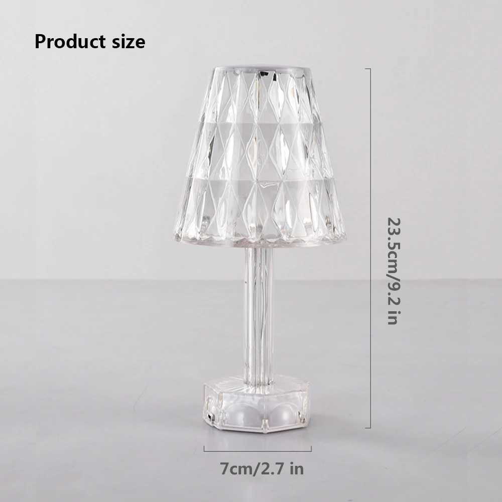 Diamond Crystal Projection Night Lights USB Charging Touch Control Restaurant Decoration Desk Light Bedside Night Lamp C250912