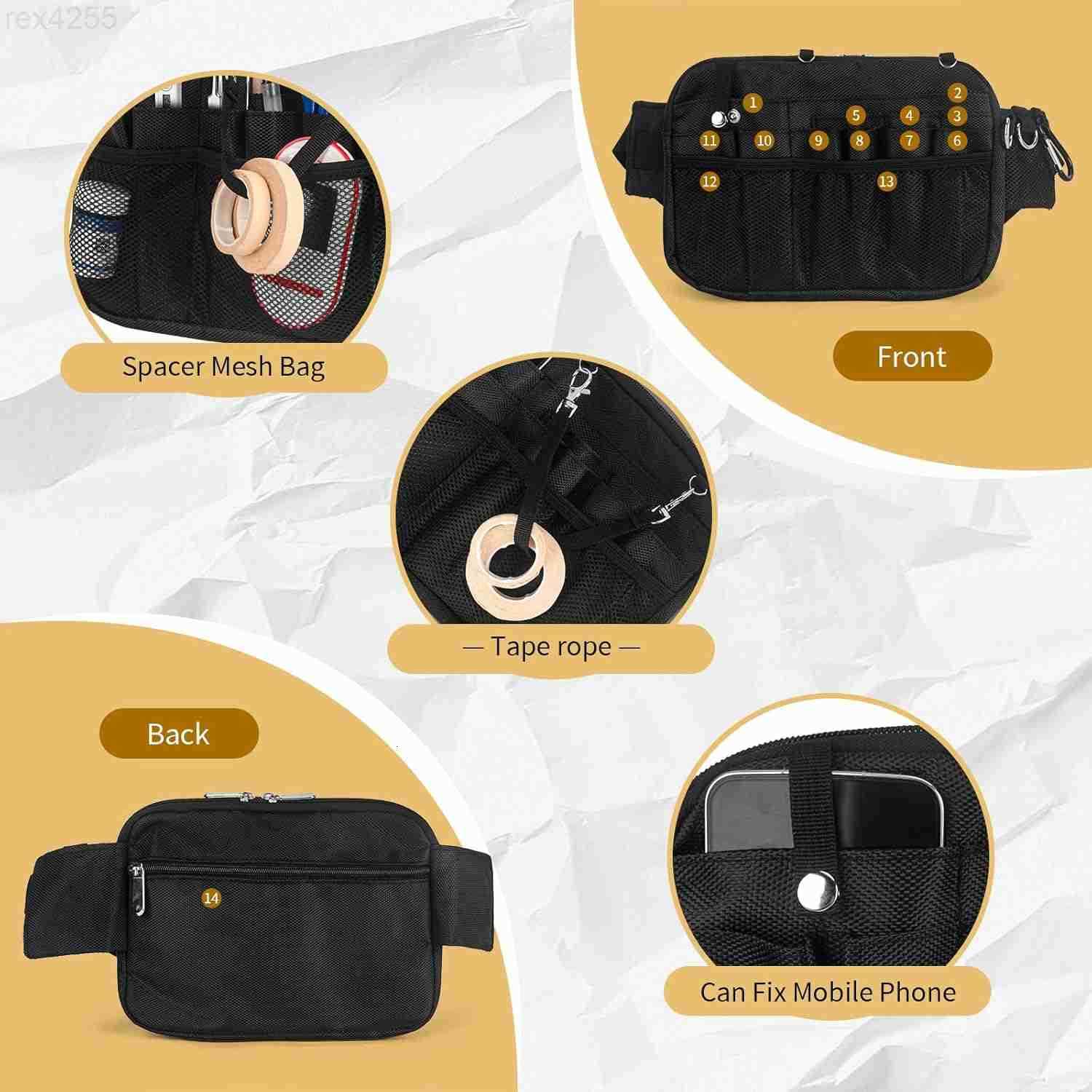 Fanny Pack with Stethoscope Holder Medical Bag Pocket Organizer Utility Pack for Work Tools Vet Tech and Teacher Tool Belt BlackW250912