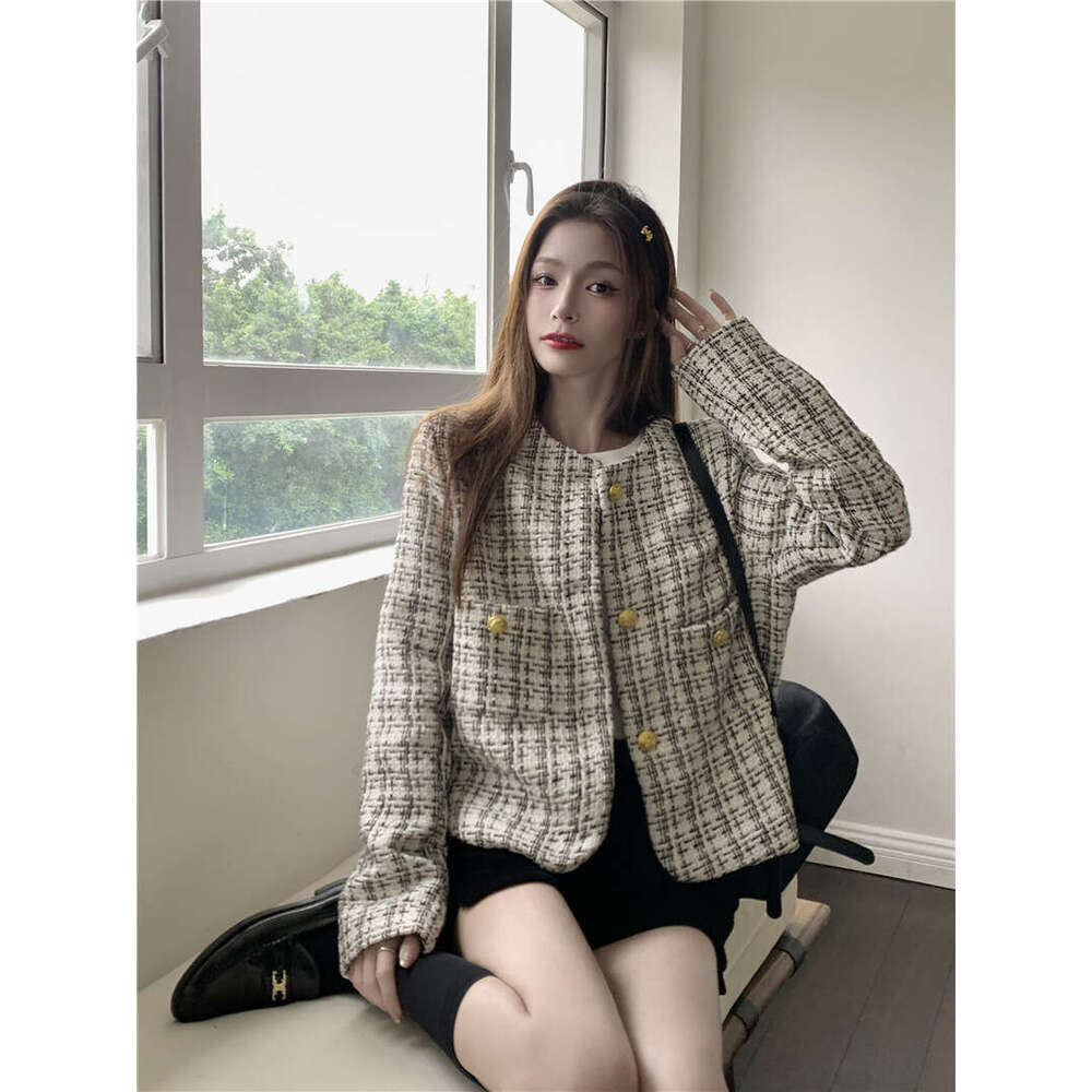 DHEssentials Chanel Women's Jacket Autumn 2025 New Plaid Loose Socialite Style High-end Fashion Long Sleeve Top