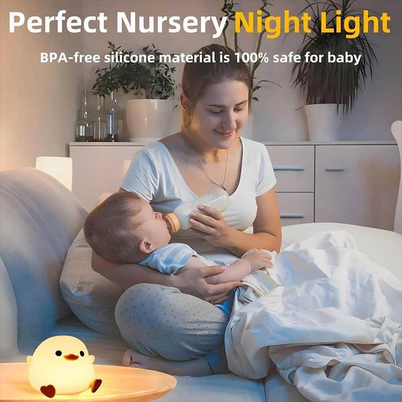 DoDo Duck Night Light Cute Duck Lamp Rechargeable Dimmable Nightlight Silicone LED Bedside Lamp Nursery TouchSensitive C251122