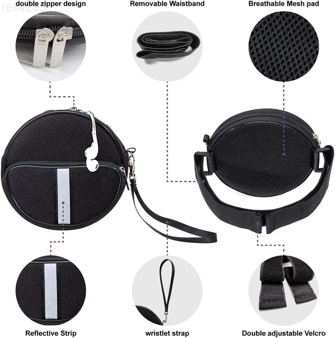 Player Portable CaseWaterproof CD Player Fanny Pack with Wristlet Hand Strap Compatible with HOTTGuerayNAVISKAUTOJinhooJensenMonodeal Portable CD PlW2