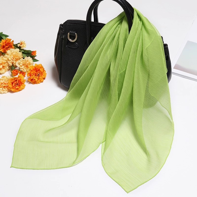 Fashion Women Men Summer Bohemian Style Colorful Print Charms Square White Pink Blue Thin Transparent Silk Scarf A Friend Gift