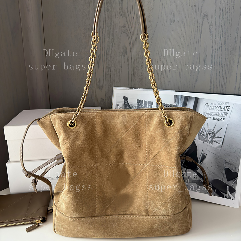 Hobo Mirror quality designer bag 27CM bucket bag Luxury chain bag suede genuine leather shoulder bag with box 25Y833948B