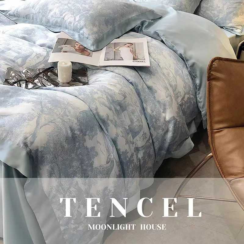 Luxury Home Textile Bedding Set Summer Quilt Cover Duvet Cover Flat Bed Sheet Pillowcases Comforter Bed Linens Queen King X250912