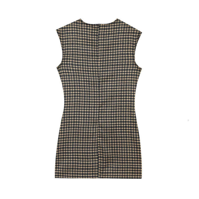 DHEssentials 2025 New Style Women's Fashion Belt Double-Sided Fabric Sleeveless Mini Dress 0264870