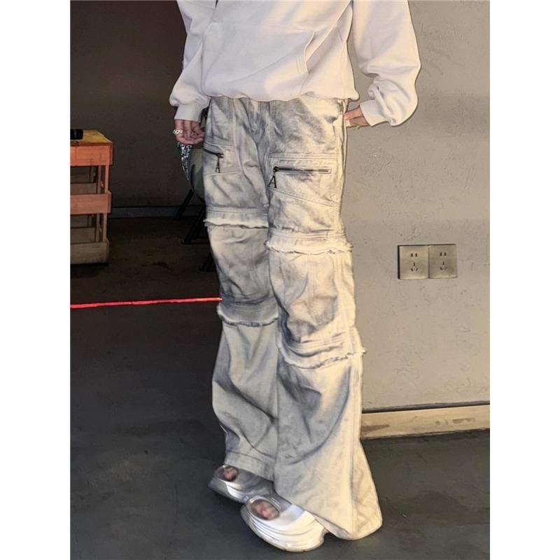 High Waist Women Tie Dyeing Jeans Hiphop Style Vintage Streetwear Y2K Wide Leg Jean Plus Size Female Trouser Baggy Denim Pants 250911