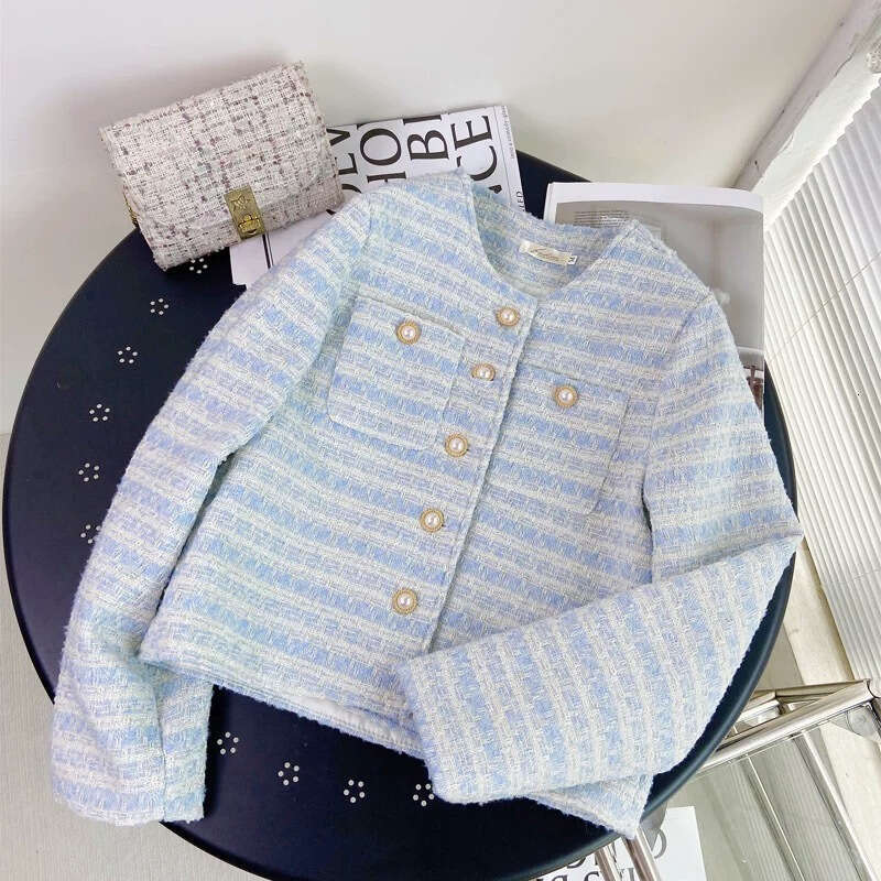 DHEssentials Pearl Button Chanel Style Jacket for Women 2025 Spring Summer New French Design Sense Niche Loose Short Fashion Top