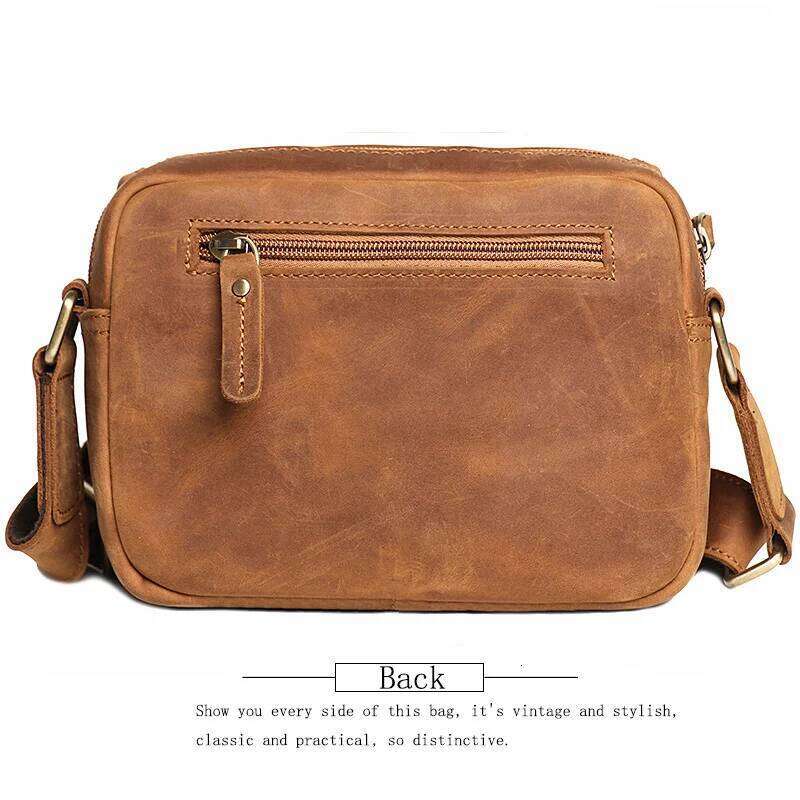 Designer Bags LUOKIR Vintage Crazy Horse Leather Retro Men's Genuine Cowhide Shoulder Women's Crossbody Ipad Small Square Bag Luxury Bag