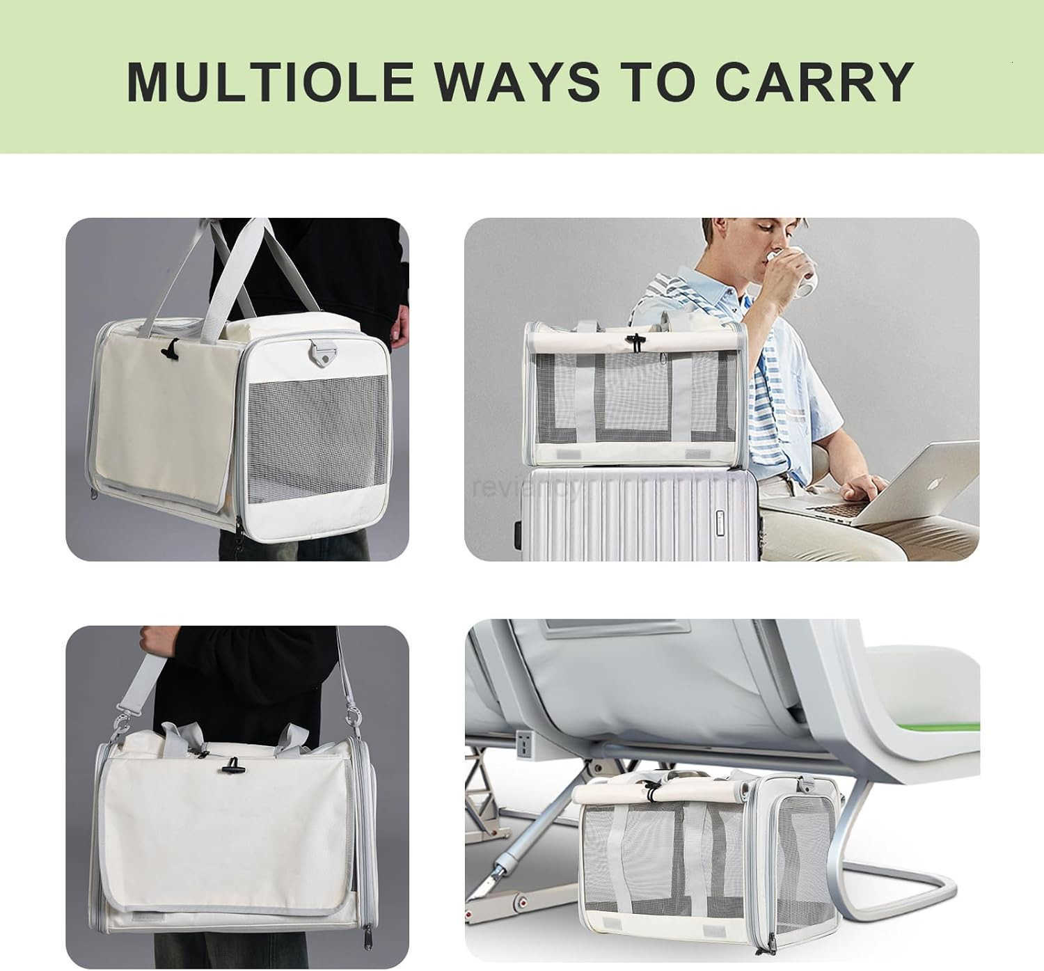 Cat Carrier and Dog Carrier is Designed for Pets Weighing up to 16 lbsSoftSidedDurable and Collapsible Travel CarrierBreathable Mesh for VentilationAd