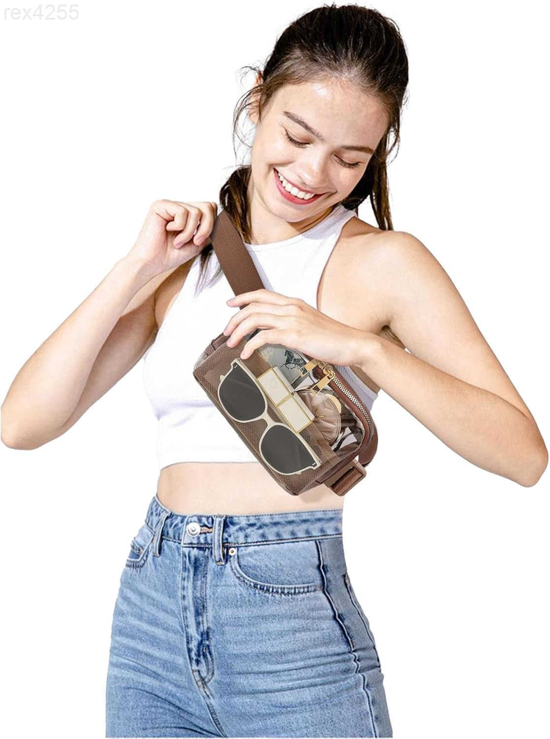 Clear Fanny Pack Belt Bag Stadium Approved for Women Men with Adjustable Strap Waterresistant Waist bag Clear Purse for Travel Workout Running HikingB