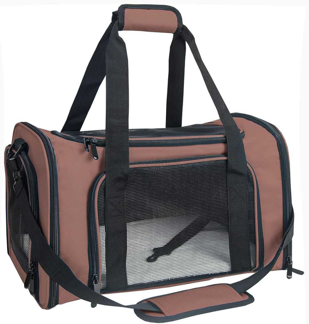 Soft Sided Carrier for Small Medium Cats DogsTSA Airline Approved Collapsible Travel Pet Carrier Medium PinkW250912