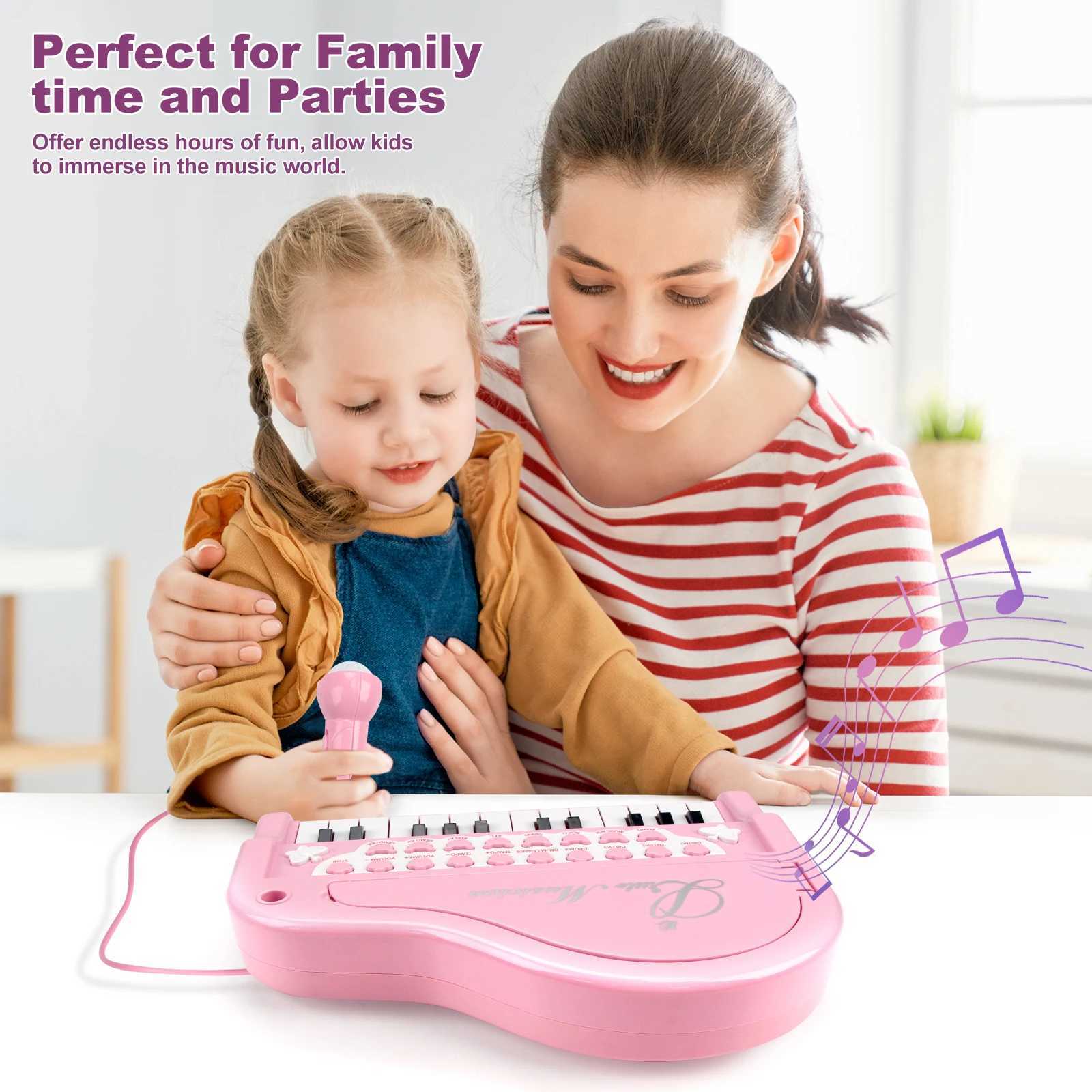 Childrens Electronic Keyboard Piano Toys With Microphone Mini Piano Toys Kid Musical Instrument Educational Toys for Kid Gifts C250912