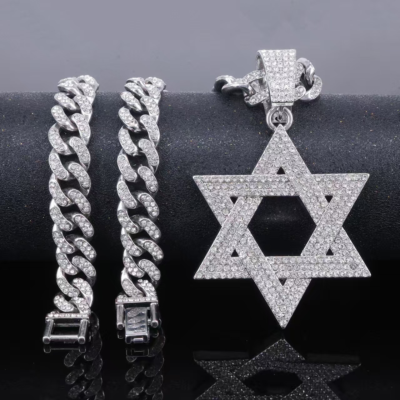 of David Pentagon Lucky Charm Golden Star Pendants Baguette Iced Out Jewelry Custom Moissanite Pendant