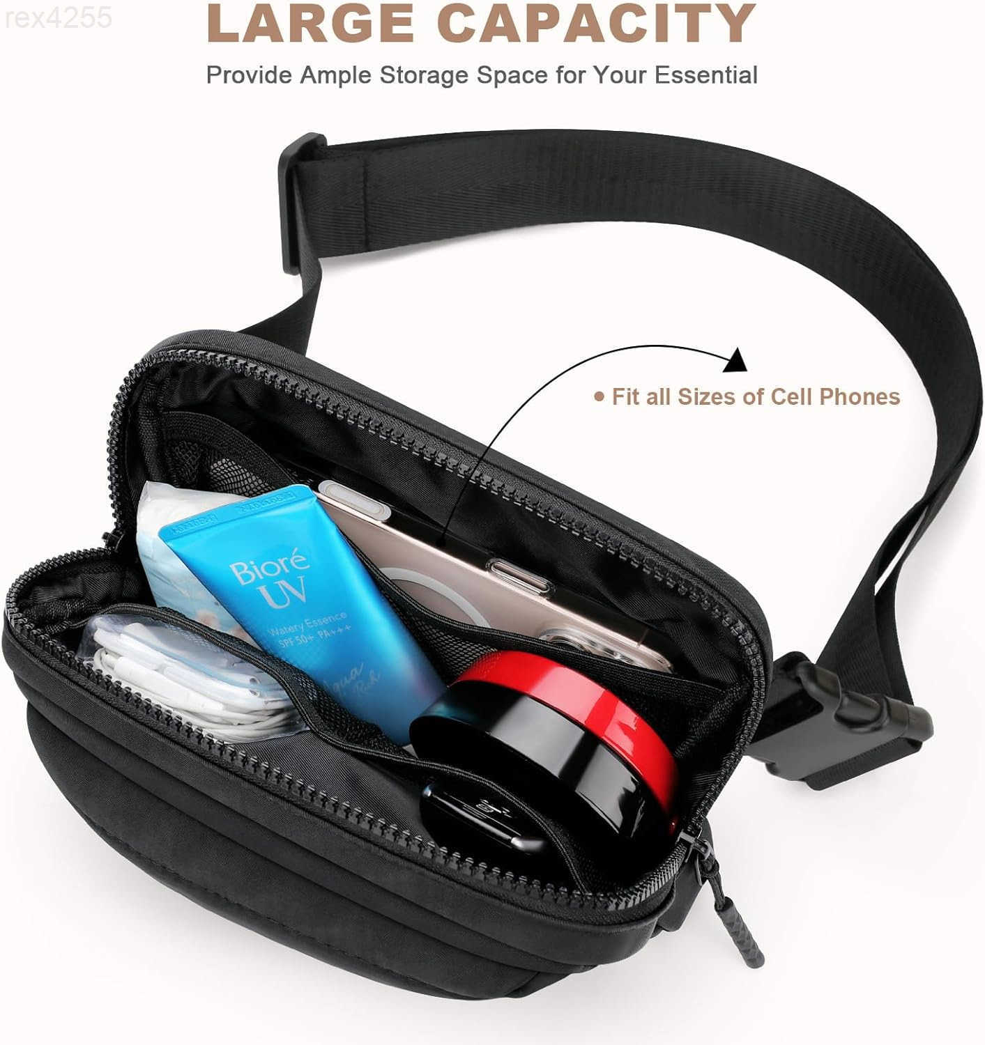 Fanny Packs for Women MenBelt Bag with 3 Zipper PocketsWaterresistant Crossbody BagFashion Waist Packs with Adjustable Long Strap for WorkoutRunningYo