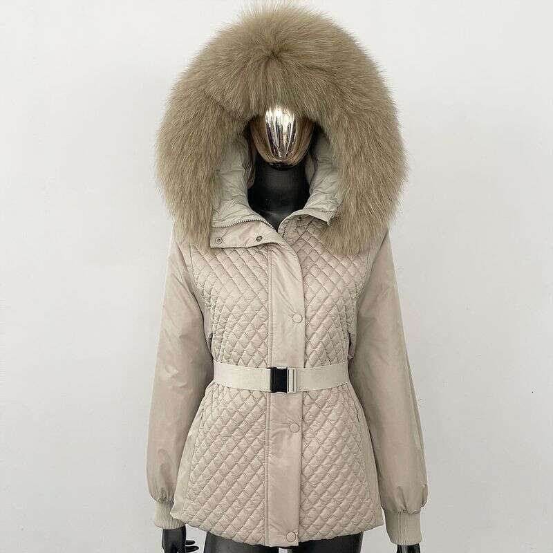 Women's Clothing Hooded Short Slim Waist Down Jacket Women's Petite Temperament Parka Coat Winter New