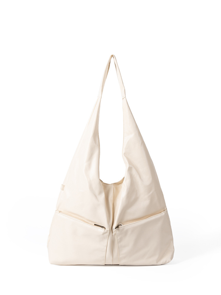 2025 Autumn Korean Minimalist Lazy Style Tote Bag, High-end Oil Wax Leather, Large Capacity Handbag and Shoulder Bag