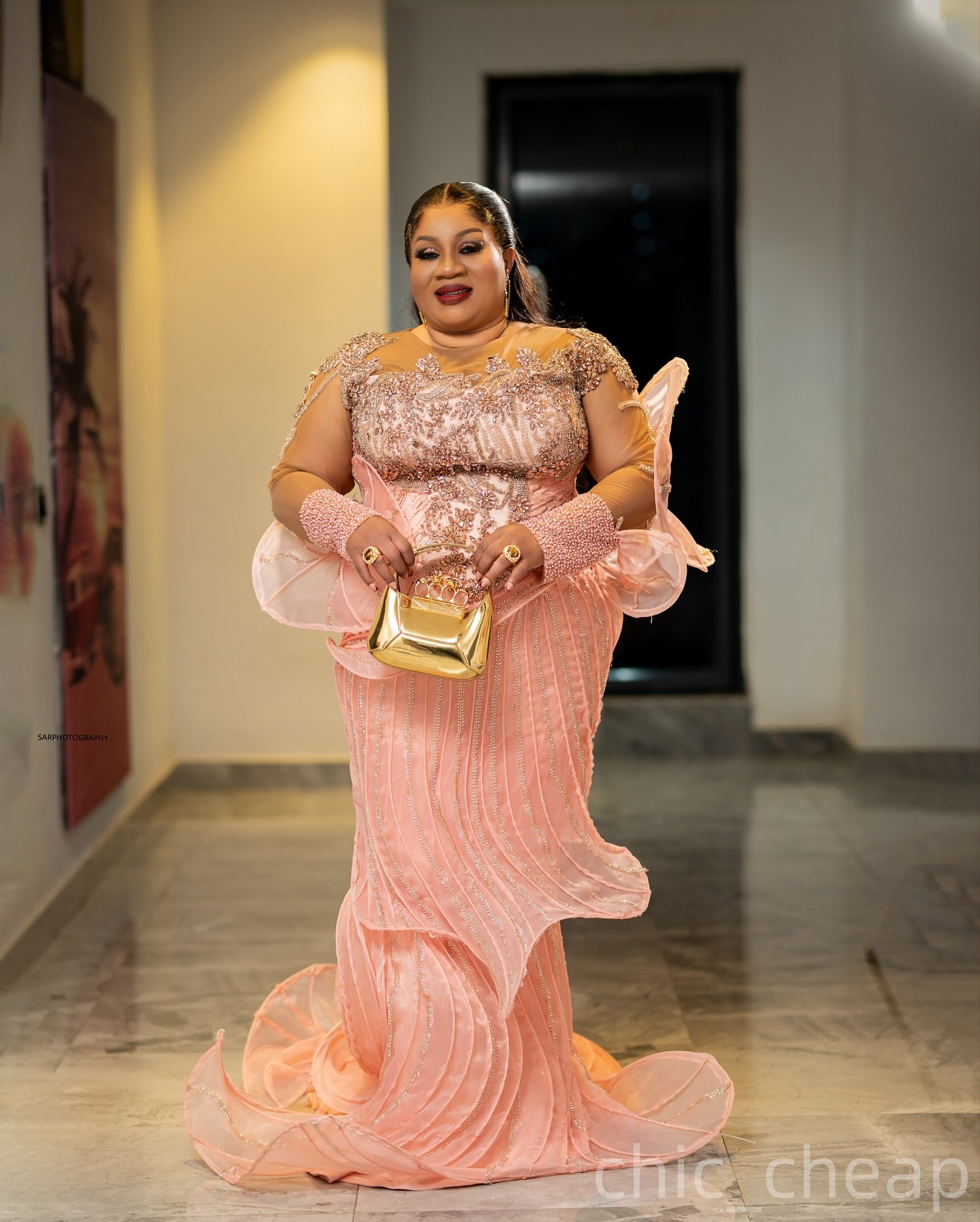 Mermaid Pink Plus Size Prom Dresses 2025 Crystals Full Sleeves Beaded Stylish Evening Formal Party Second Birthday Engagement Gowns Dress For Special 