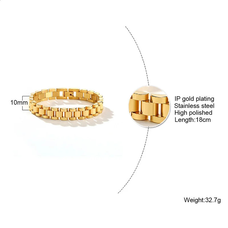 Presidential Chain Bracelet For Women Men Stainless Steel Watch Link Fashion Wrist 16cm18cm21cm 250911