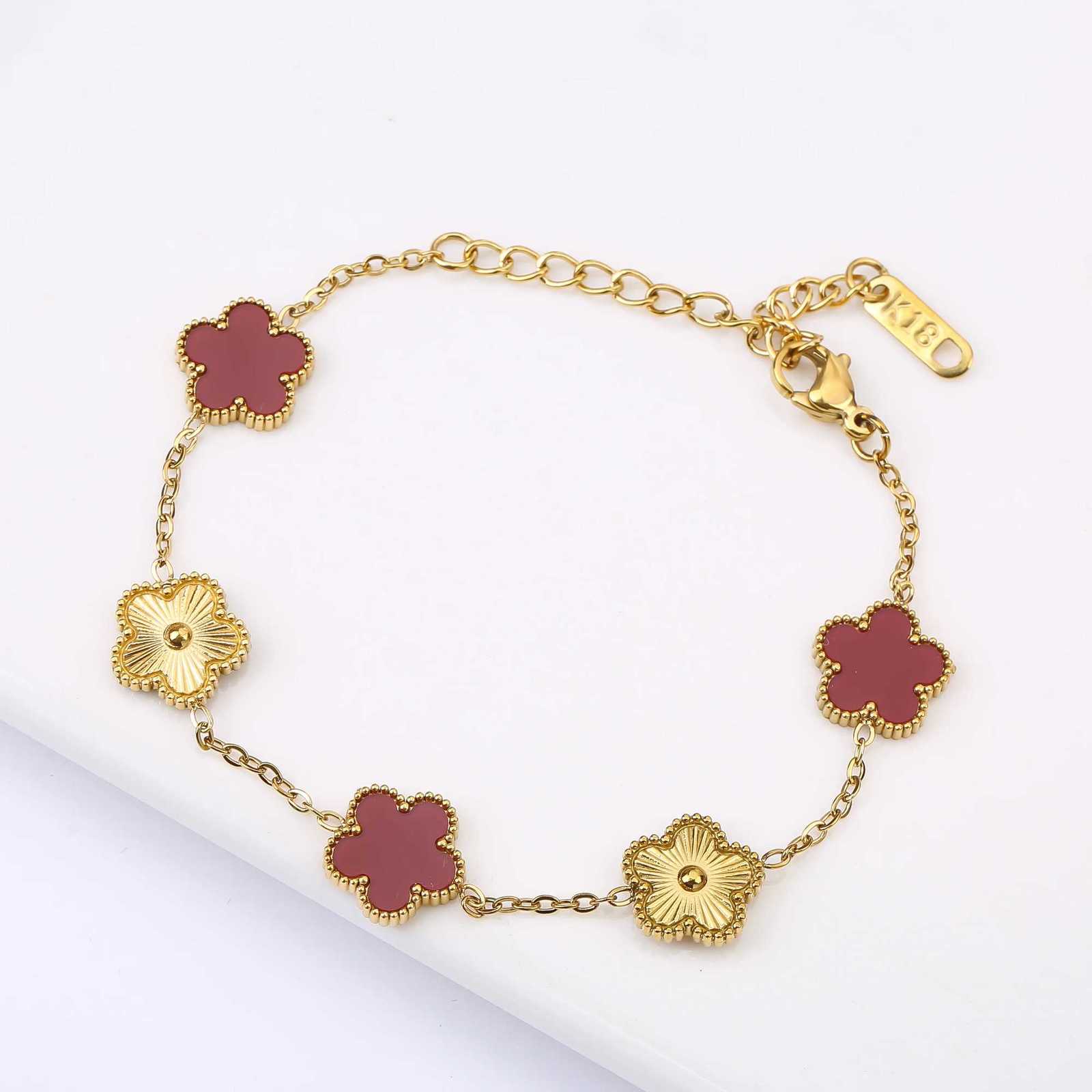 Classic Luxury Stainl Steel Bracelet Ladies Adjustable Five Flower Bracelets for Wen New Fashion Party Jewelry Gifts S250912