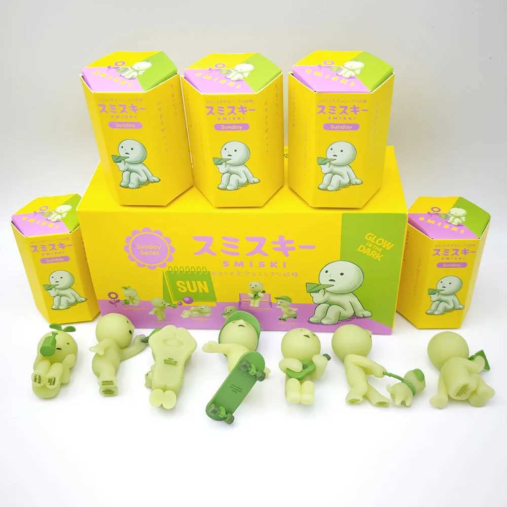 New Smiski Blind box toys Sunday series anime action figure Kawaii luminous model ornaments collection birthday Christmas Gift W250912