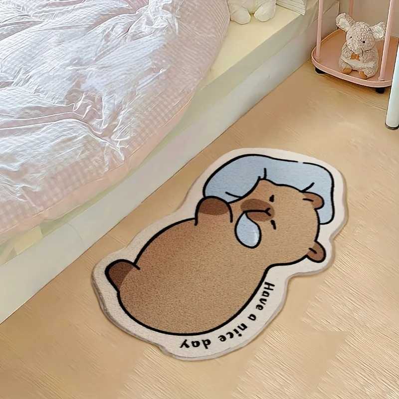 VIKAMA Cute Capybara Carpet Creative Floor Mat Bathroom Doormat Carpet For Live Room Rug For Bedroom Floor Mat Home Decoration C250912