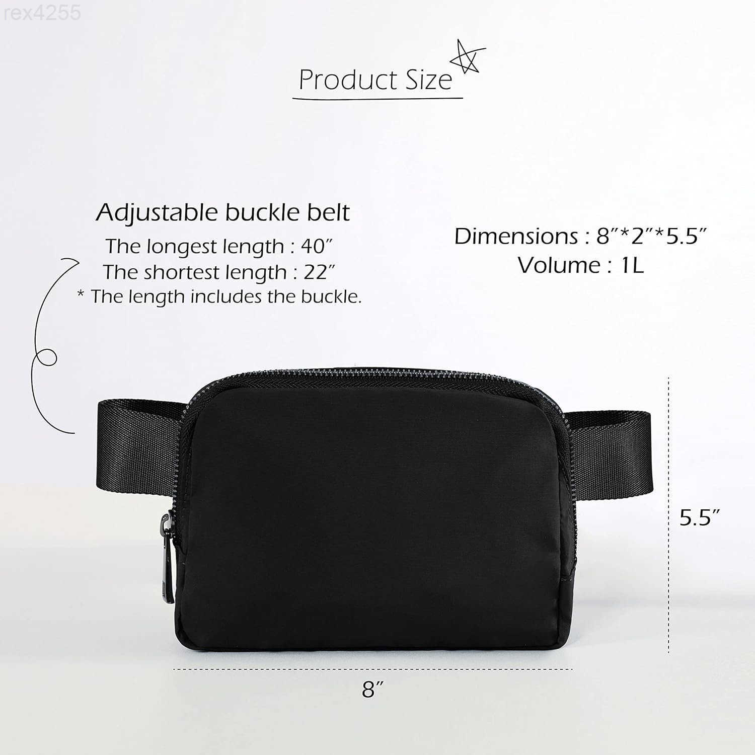 Unisex Mini Belt Bag with Adjustable Strap Small Fanny Pack for Workout Running Traveling Hiking BlackW250912