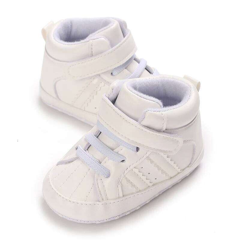 0-18M Newborn Baby for Boys Fashion PU Stripe Casual Sports Soft Sole Comfortable Walking Shoes