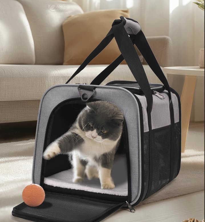Cat Dog Carrier for Small Medium Pets up to 18 Lbs Lightweight Portable Pet Bag TSA Airline Approved Carrier Soft Sided Cat Bag Collapsible Travel Car