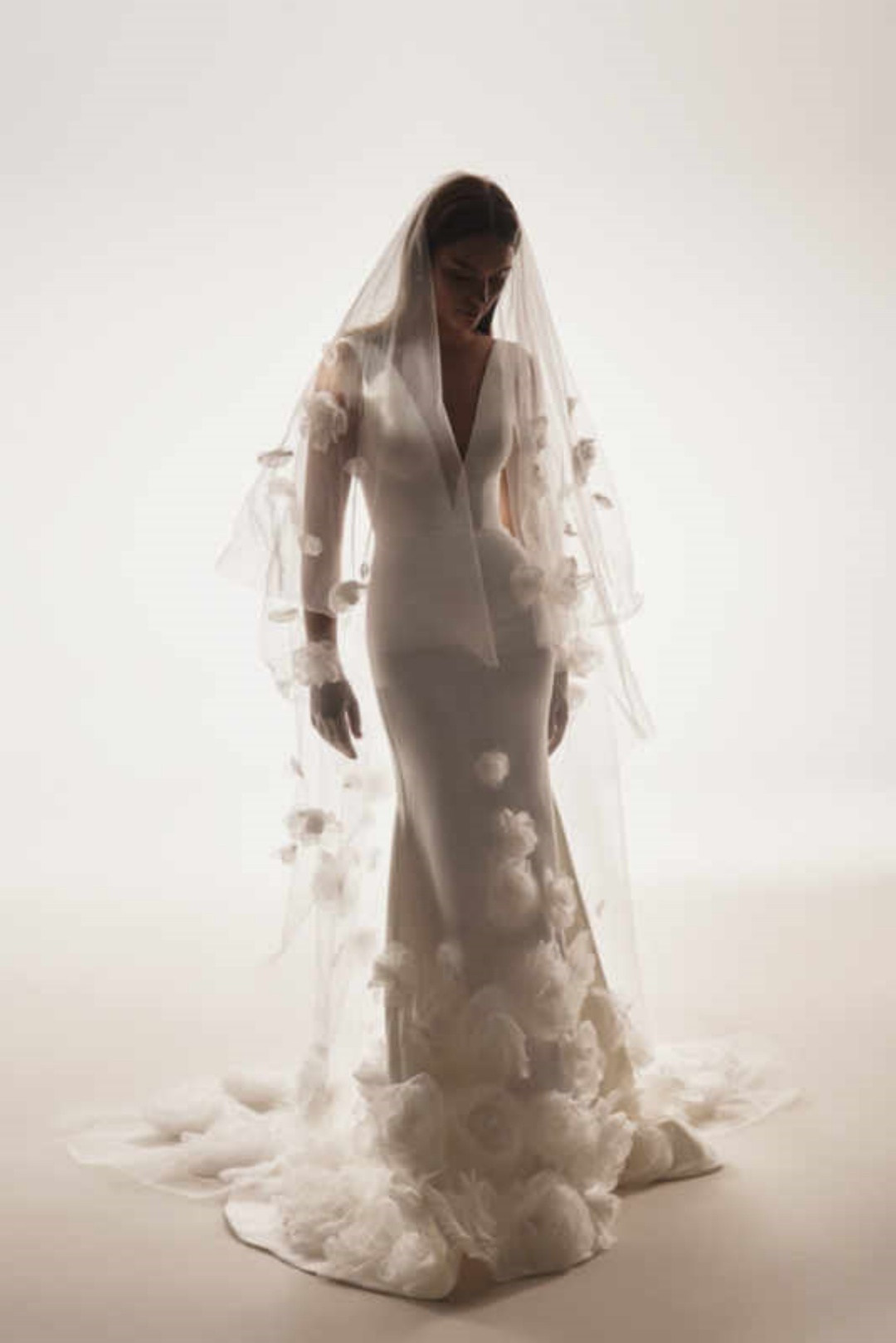 Graceful Bridal Veil White Ivory Wedding Veils With Lace Edge Applique Wedding Accessories Customized velos de novia