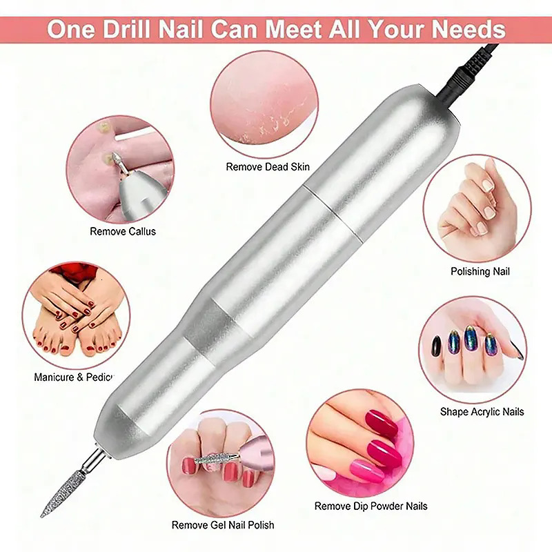 Professional Electric Nail Drill Machine Set Portable Manicure Mill Equipment Removing Dead Skin For Home Salon Nail Care