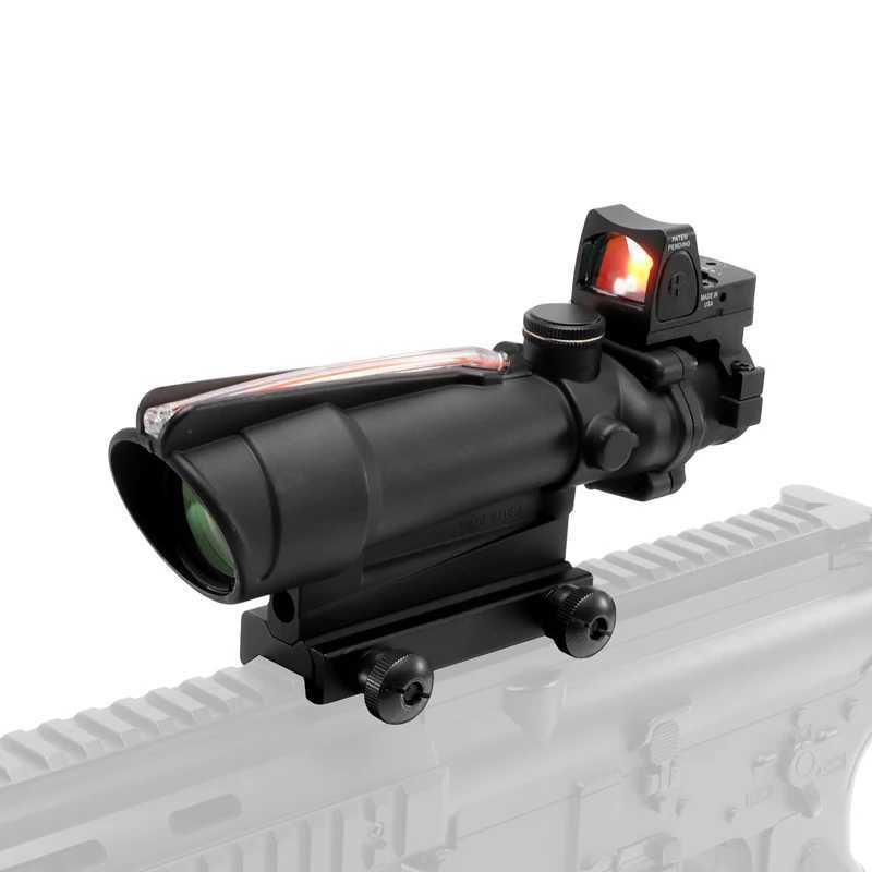5x35 Real Fiber Optics Red Dot Illuminated Chevron Glass Etched Reticle Tactical Optical Scope Hunting Sight C250912
