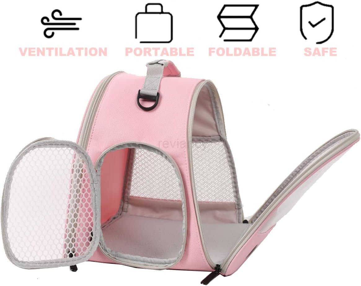 Pig Carrier Clear Bubble Window for Guinea Pig Bunny Rat Bird Pink BackpackW250912