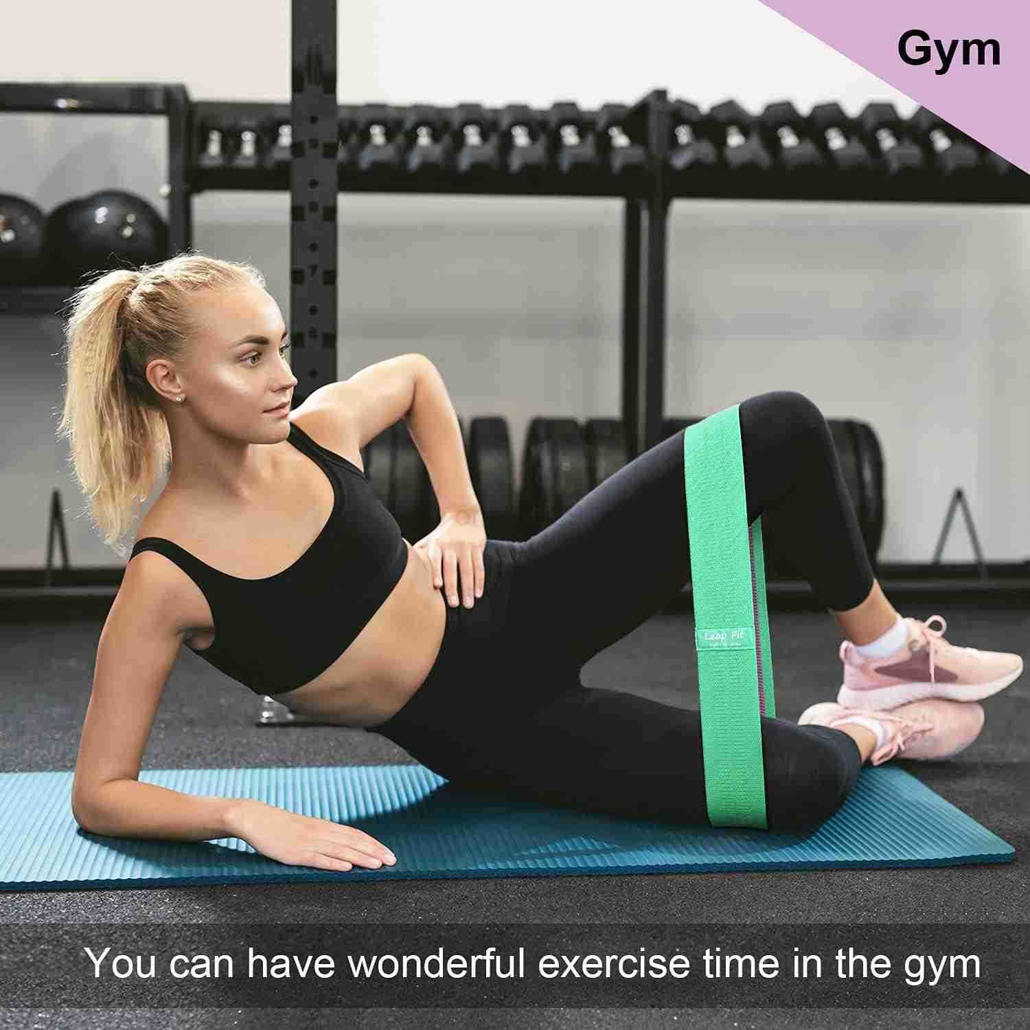 Resistance Bands for Women and MenLeap Fit Premium Booty Exercise Bands for Working OutNon Slip Elastic Workout Bands Set for Butt Legswith Action Gui