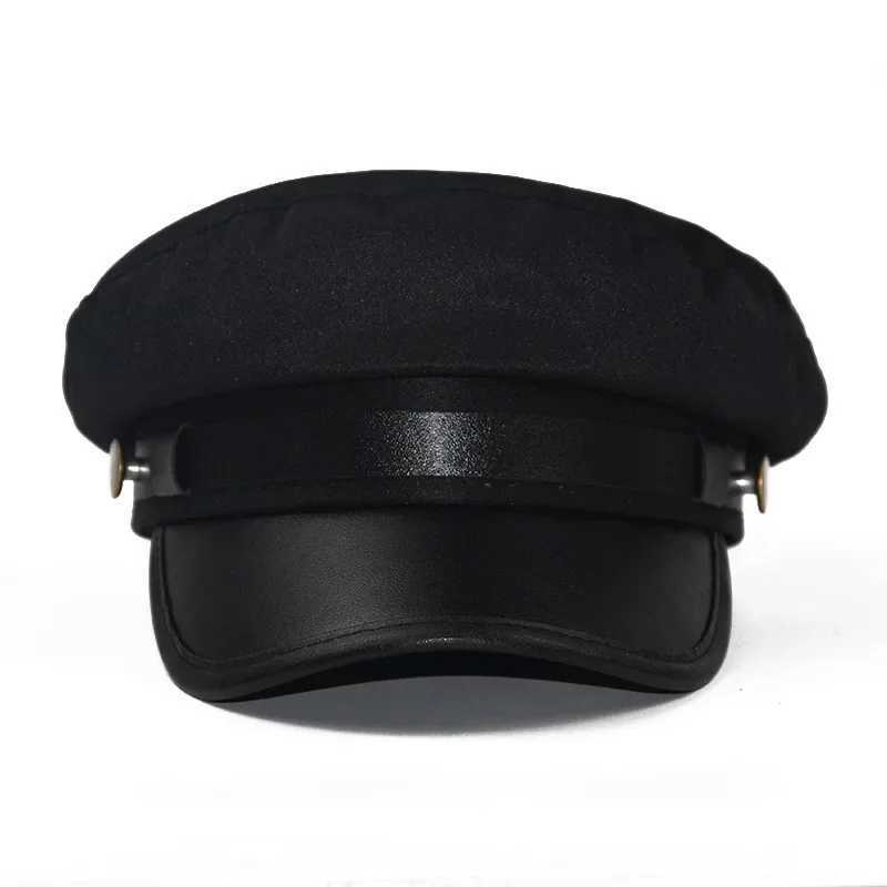 WenS Spring And Autumn AllMatch Retro FlatTop Beret Adjustab Casual Fashion Small Face Sun Hat ic Navy Hat G250910