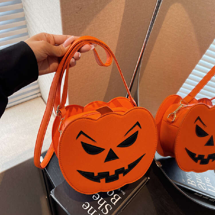 Halloween Pumpkin Bag Orange Shoulder Bags Fashion New Style Color-Block Personality Creative Trendy Quirky Crossbody Bag